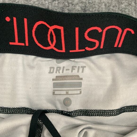 Nike Just Do It Legging Womens M Medium Black White Dri Fit Cropped Drawstring - Picture 5 of 12